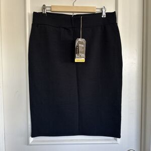 Toad & Co NWT Large Black Transito Stretch Skirt Pencil Midi Women’s
